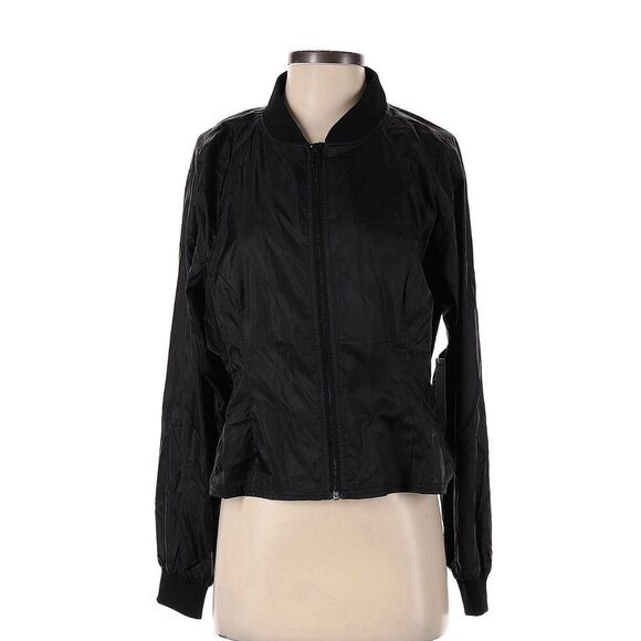 Good American Women's Activewear Sheer Pleat Jacket Black Size 3 Large - Picture 1 of 5
